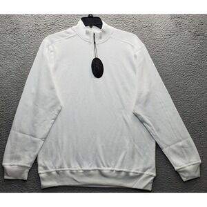 Greg Norman Golf Performance Sweatshirt Men Medium White Long Sleeve Quarter Zip